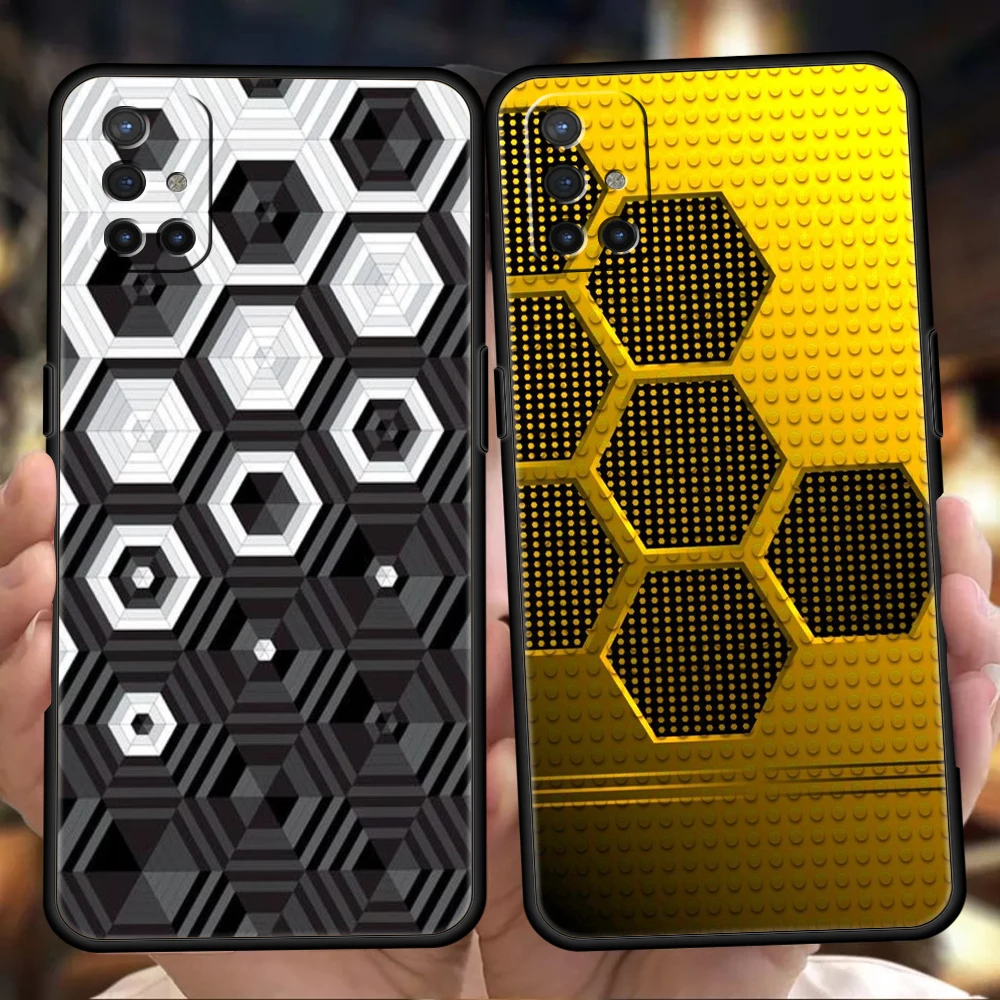 

Fashion White Honeycomb Building Block Phone Case For Oneplus 10T 11 R10 Nord N10 10 7 8 9 7T 8T 9R 9RT CE 2 Pro Soft TPU Cover