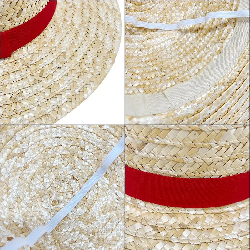 Luffy Straw Hat Cartoon Anime Monkey D Luffy Cosplay Cap Props Summer Sun Hats Sunshade Parent-Child Hat Gift For Women Men