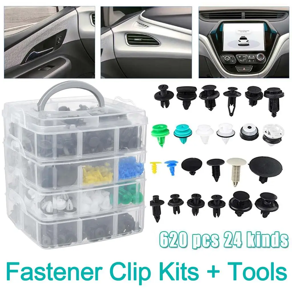 620x Car Fasteners Durable Plastic Bumper Clip Repair Liner Kit