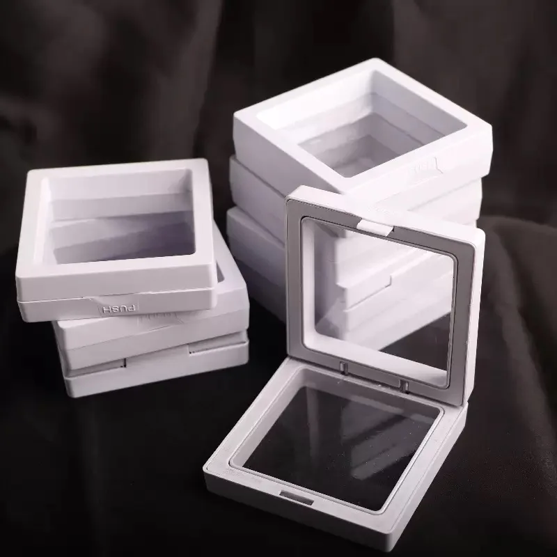 PE Film Floating Box Jewelry Box Transparent Display Rack Plastic Storage Brooch Box