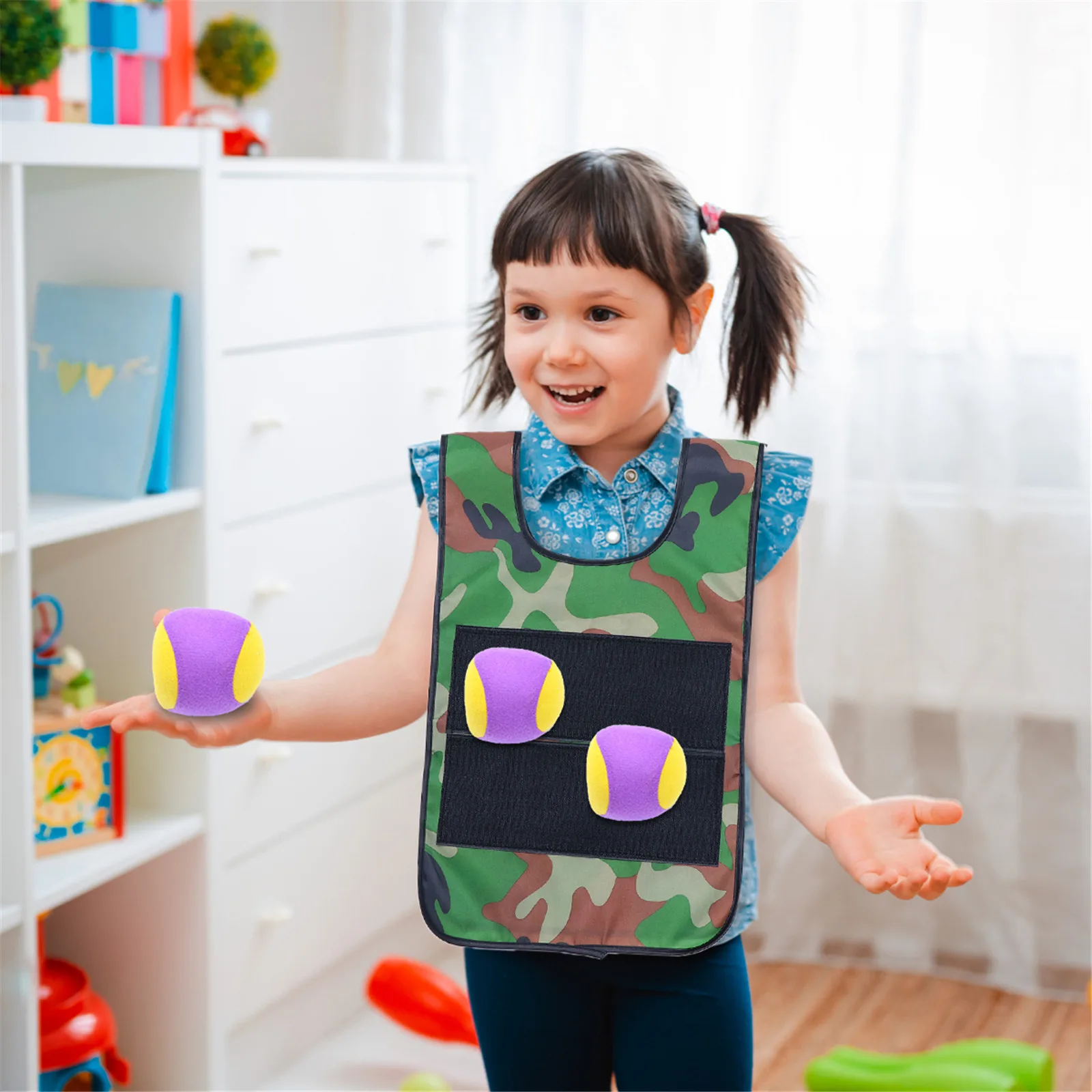

2 set Sticky Ball Vests Creative Outdoor Game Vest For Kids Self-Stick Surface Durable Comfortable Parent-Child Interaction