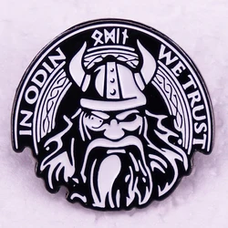 In Odin We Trust Enamel Pin Viking Brooch Jewelry Backpack Decorate