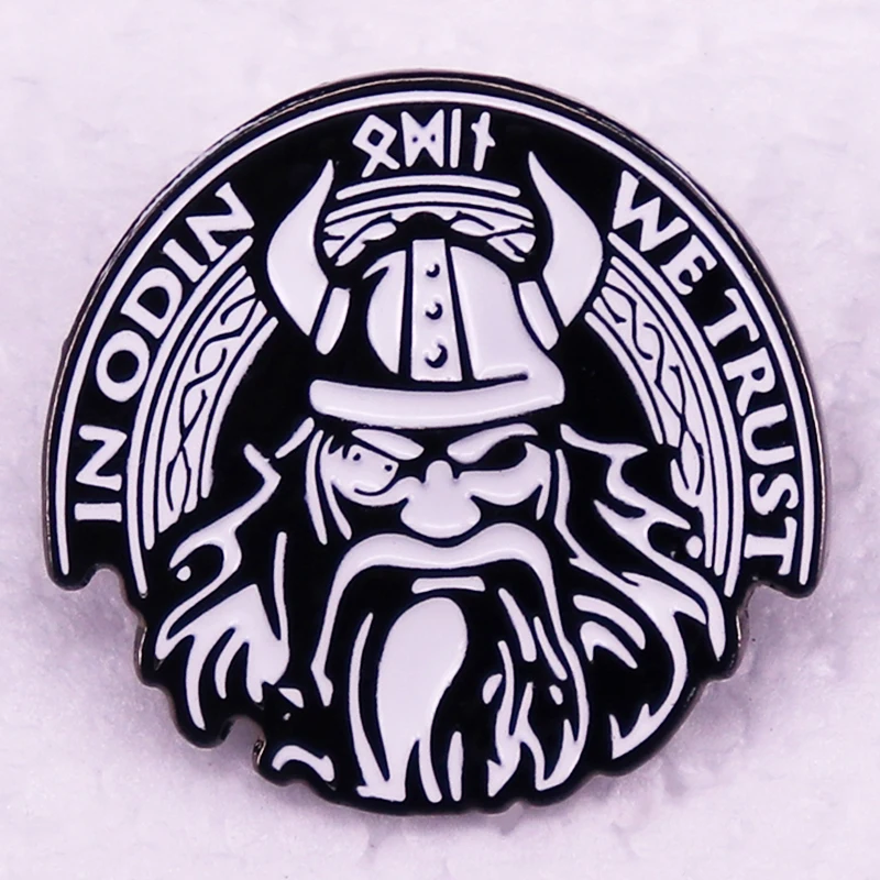 In Odin We Trust Enamel Pin Viking Brooch Jewelry Backpack Decorate