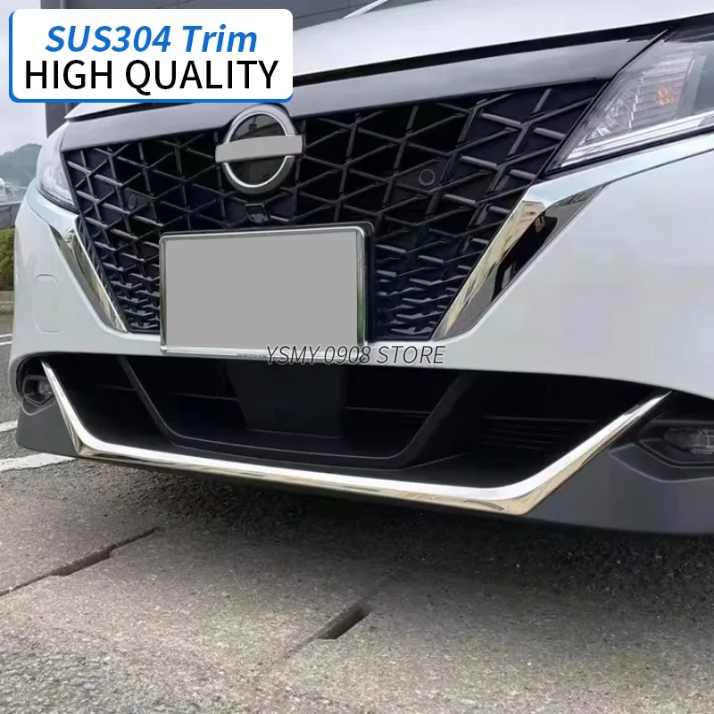 Front Bumper Lip Protector Trim for Nissan Note E13 2021 High Quality Stainless Steel Car Styling Exterior Accessories