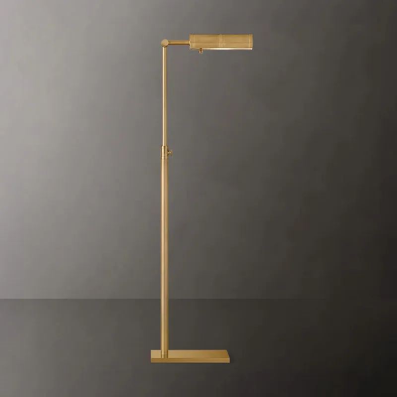 Lámpara de Pie de Cobre Dorado de Estilo Moderno Rural, Simple y Adecuada para Sala de Estar, Dormitorio, Mesita de Noche, Estudio, Lámparas de Iluminación