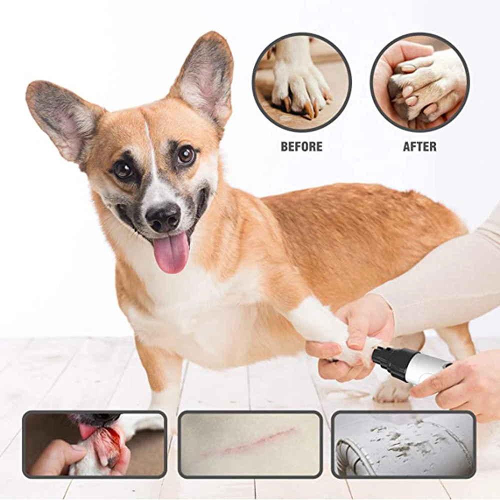 Electric Pet Nail Clipper USB Charging Dog Nail Grinder Portable Puppy Cat Nails Pet Grooming Tools For Small Medium Large Dogs