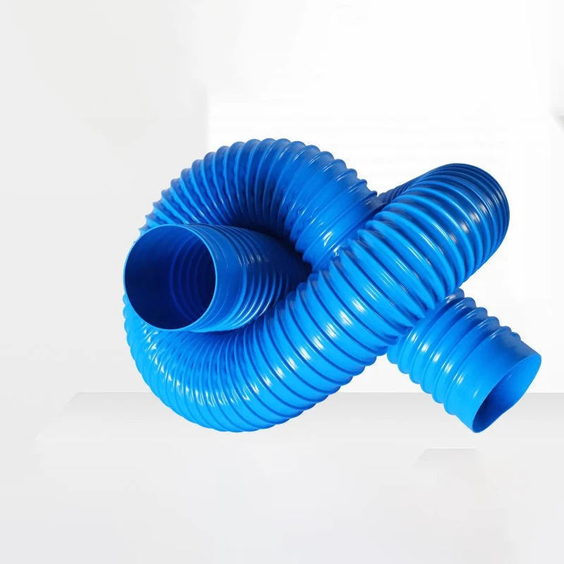 1Meter 30-100mm Industrial Dust Suction Pipe Blue PVC Plastic Flexible Hose Dust Removal Pipe Soft Connector Corrugated Pipe