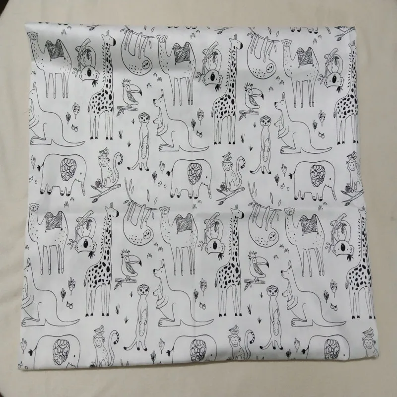 ViapHia 100% Cotton Animal Friends Series Printed Cotton Fabric Sewing Cloth Dress Textile Tissue