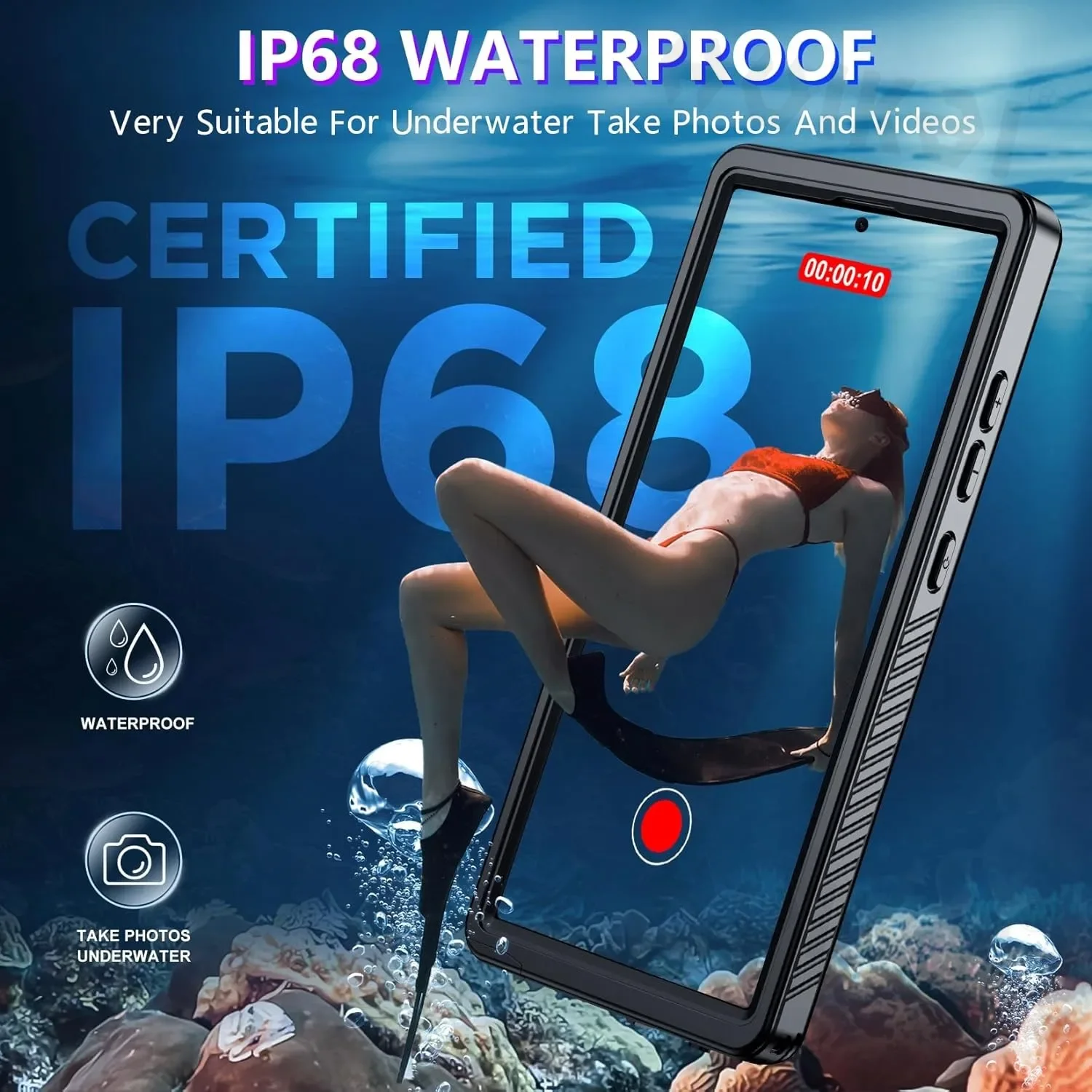 IP68 Waterproof Case For Samsung S24 Ultra S24 FE S23 Note 20 Ultra A54 A15 A25 A55 Full Protection Heavy Duty Shockproof Cover