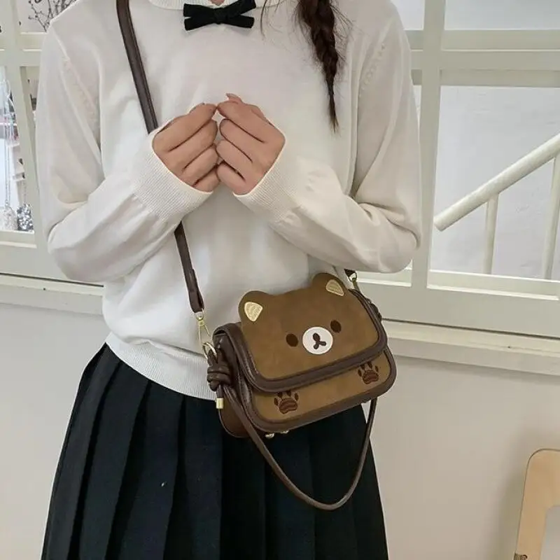 

Сумка-кроссбоди Rilakkuma Ins Cartoon Relaxed Bear: женская, нишевый дизайн, милая и универсальная, модная сумка-рюкзак