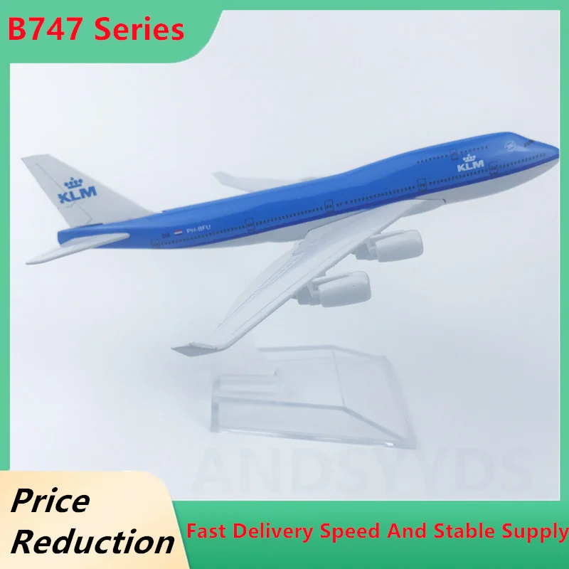 Aviões de brinquedo 16cm avião de liga B747-400 klm royal holandês companhias aéreas airways avião de metal presente para coleções e displays