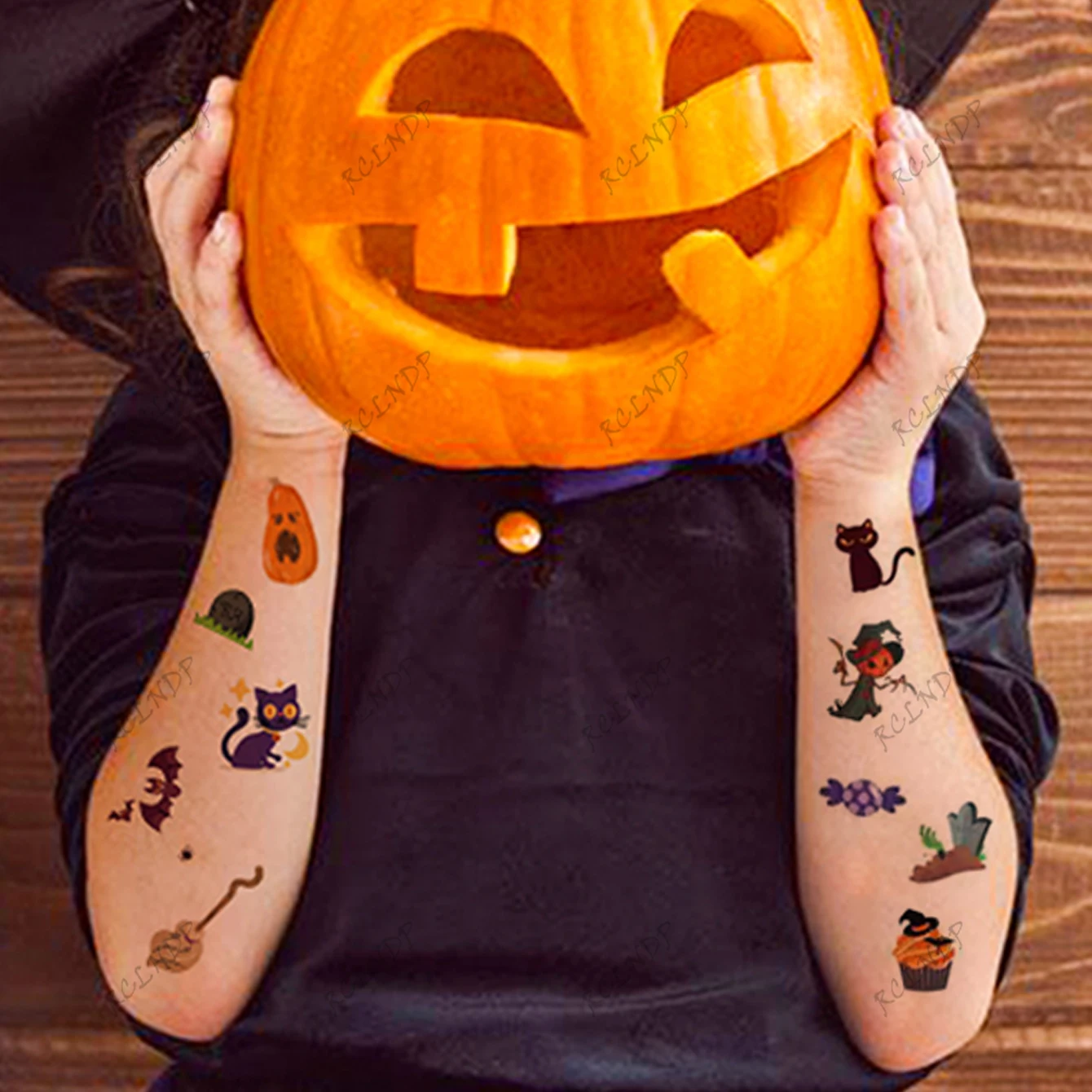 Wodoodporna tymczasowa naklejka na tatuaż Halloween dynia Bat Candy Ghost Fake Tatto Flash Tatoo dla dziecka