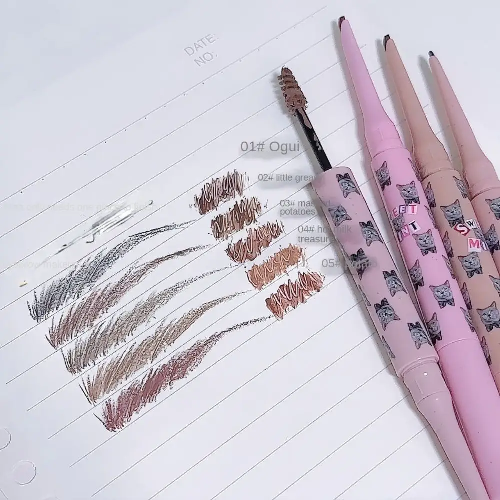 Wild Eyebrows Double Head Eyebrow Pen Natural Quick-drying Razor Shape Brow Pencil Sweatproof Long Lasting 3D Eyebrow Pen