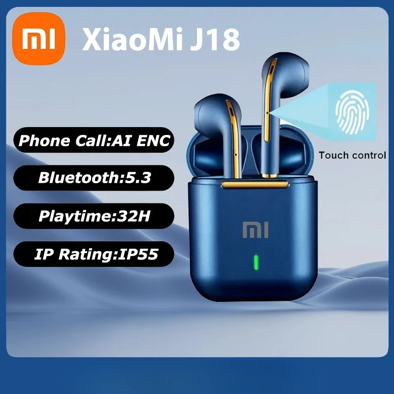 Xiaomi-Écouteurs intra-auriculaires sans fil J18, HiFi, stéréo avec microphone, étanche, Bluetooth, tactile, antibruit, divers écouteurs