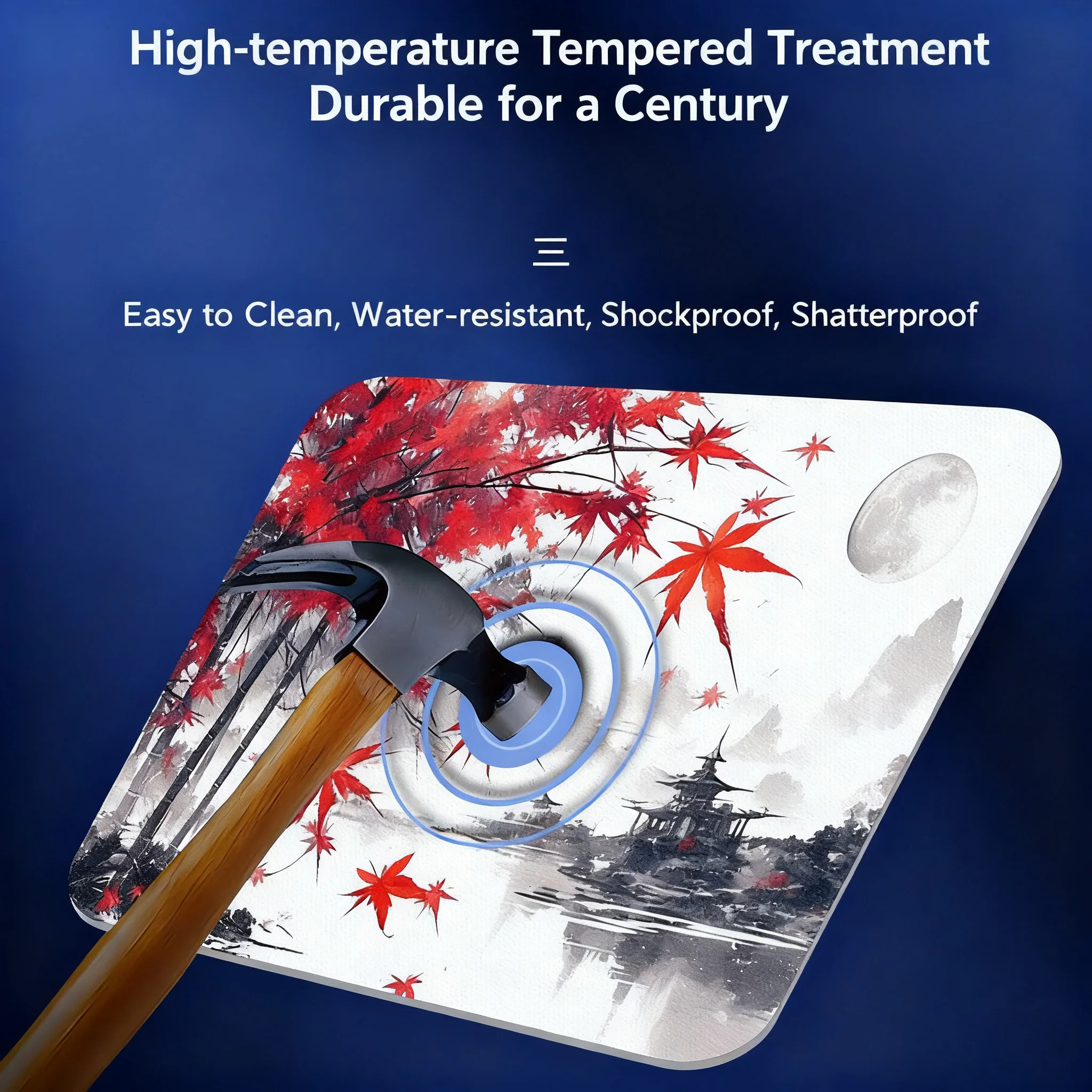 

Anime Red Maple Leaf Tempere Glass Gaming Mouse Pad Frosted Surface Tempered Glass Mouse E-Sports FPS Games Glass Mouse Pad