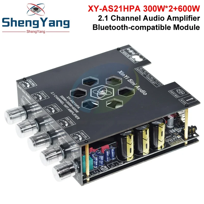 

XY-AS21HPA Bluetooth High-Power Digital Amplifier Board 2.1 Channel Subwoofer 300W*2+600W Dual TPA3255 Amplificador
