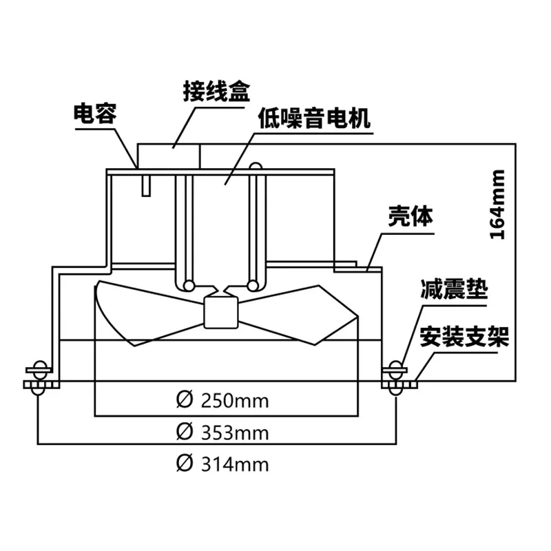 Hitachi Elevator Freight Elevator Round Fan DTS-250 DT-22 Lingnan Electric Ceiling Car Car Roof Fan 220V