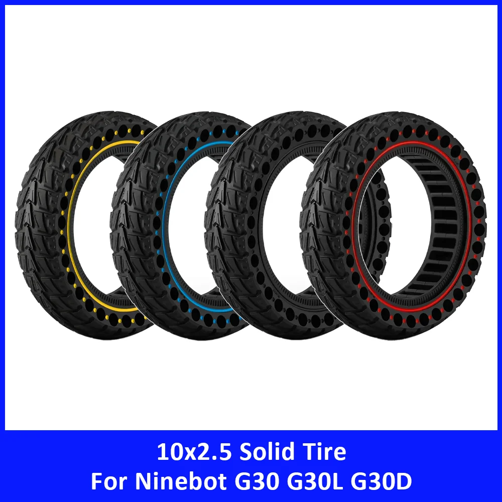 

60/70-6.5 Solid Tire for Ninebot G30 G30L G30D 10x2.5 Anti-slip Explosion-proof Off-road Tyre Electric Scooter Accessories Wheel