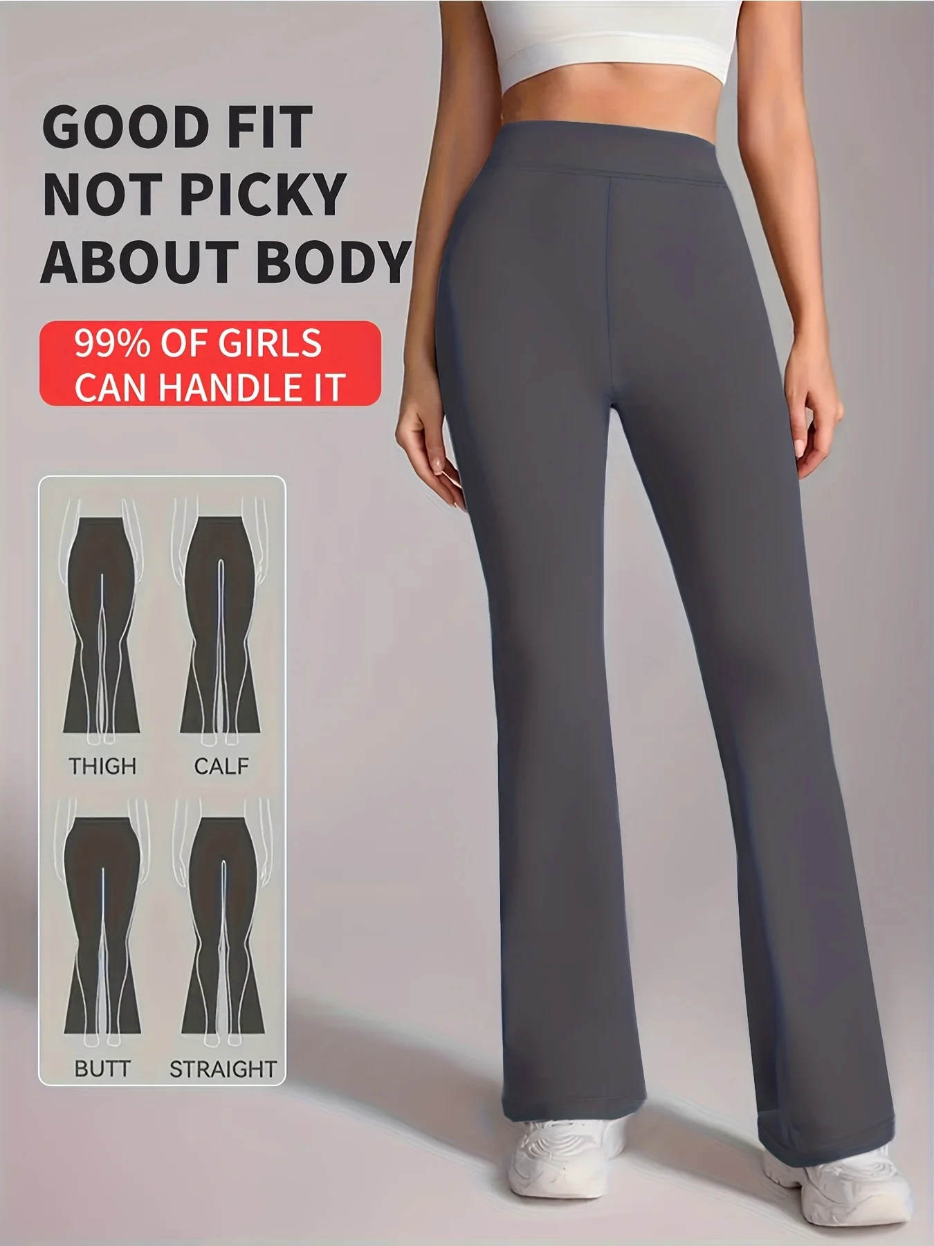 

Женские спортивные брюки с высокой талией, расклешенные, для йоги, моделирующие фигуру, непрозрачные, эластичные, повседневные