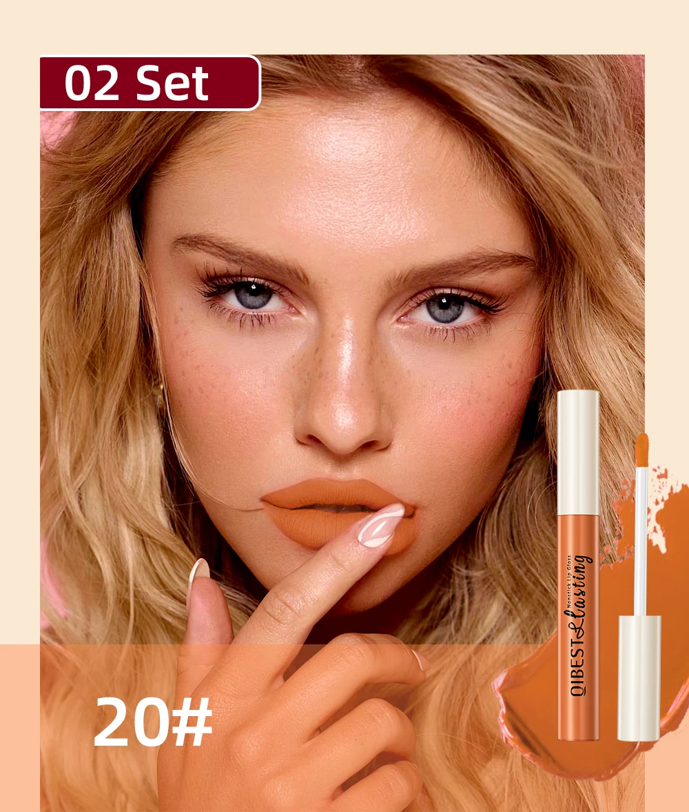 QIBEST 12 Colors Matte Liquid Lipstick Sets Lip Gloss Waterproof Long Lasting Sexy Red White Black Nude Lipgloss Makeup Sets