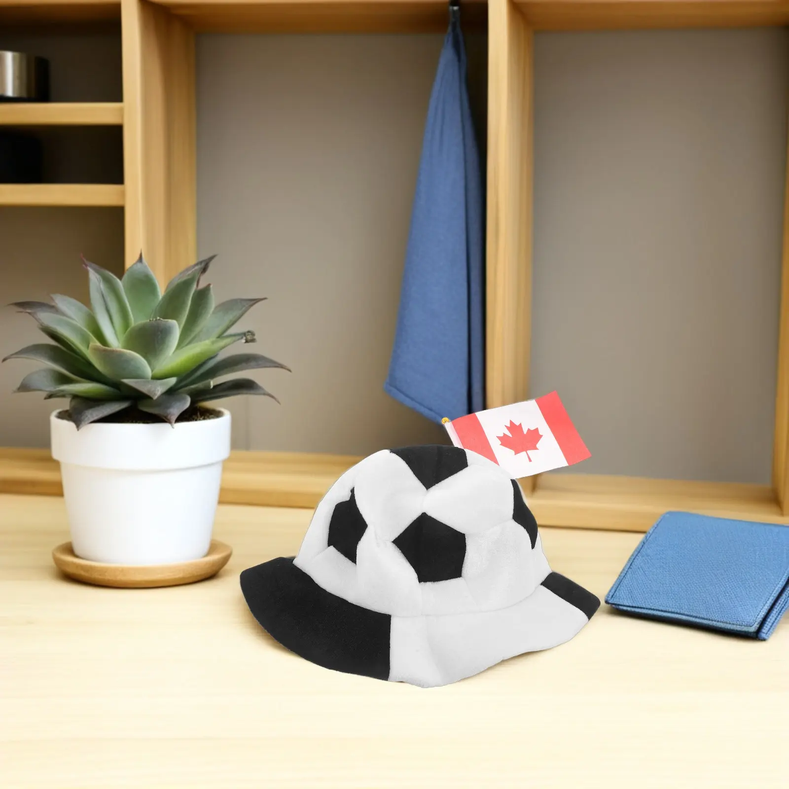 Gorro de Balón de Fútbol con Bandera de Canadá, Divertido Gorro Deportivo para Fanáticos, Disfraz para Carnaval, Día de Fútbol, Fiesta de Cumpleaños