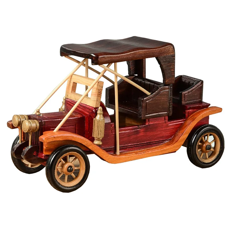 

Retro wood classic car decoration creative home desktop retro car model ornament handmade wood crafts