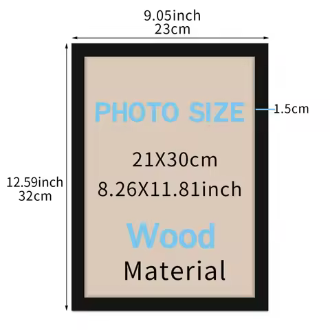 21x30cm Frame Black and White Wood Grain Color Wooden Photo Frame 9"x11" A4 Poster Canvas Painting Display Stand Picture Decor