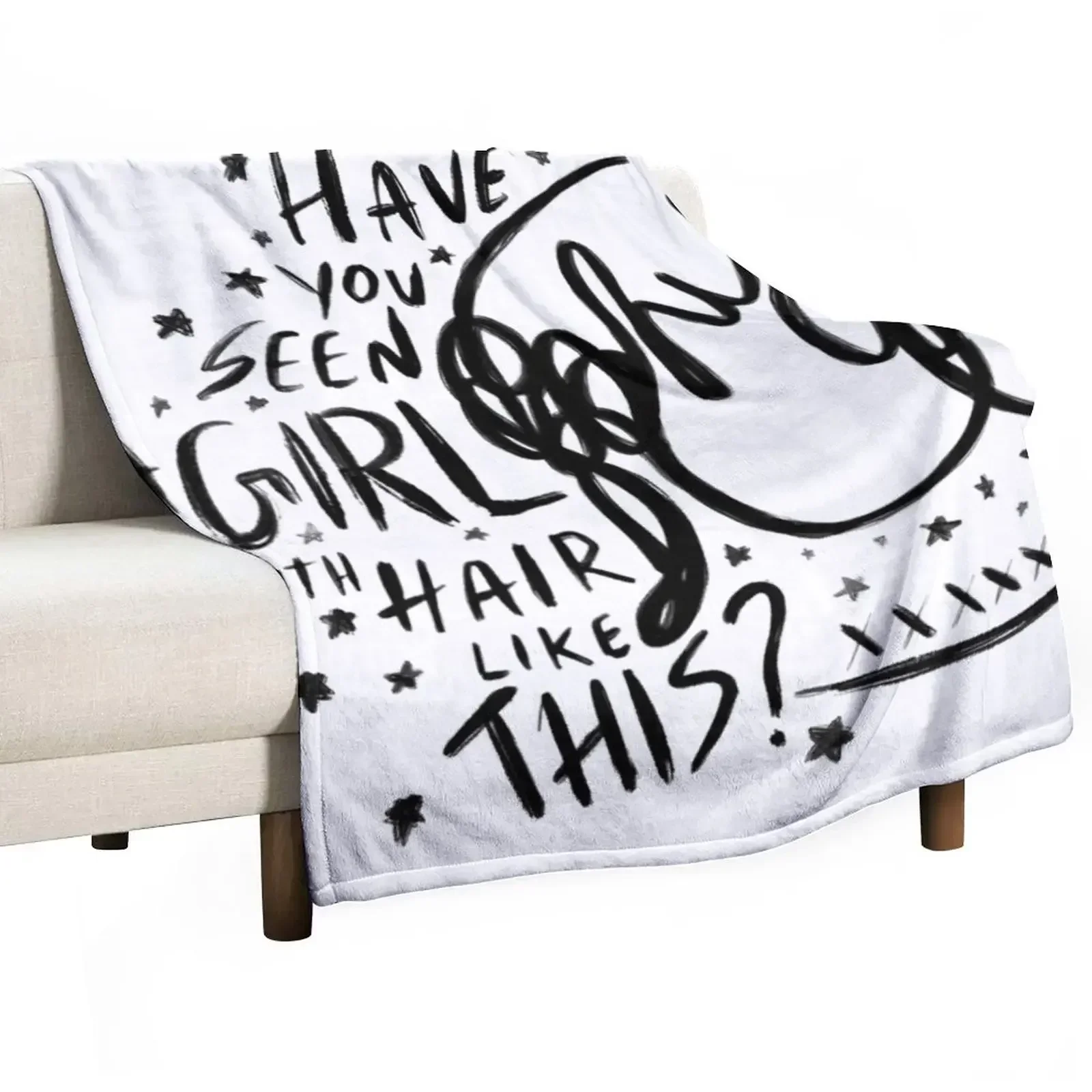 

Have you seen a girl with hair like that Throw Blanket Cozy Light Blanket for Travel Camping Picnic