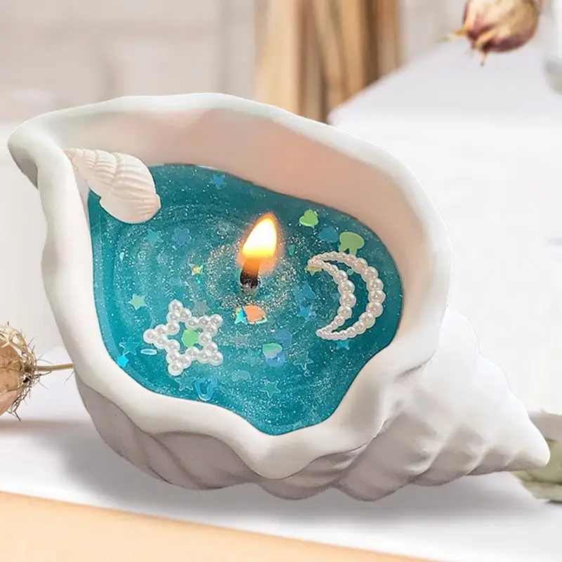 Vela de conchas marinas, velas perfumadas decorativas, velas de aromaterapia, vela de concha casera, decoración de escritorio