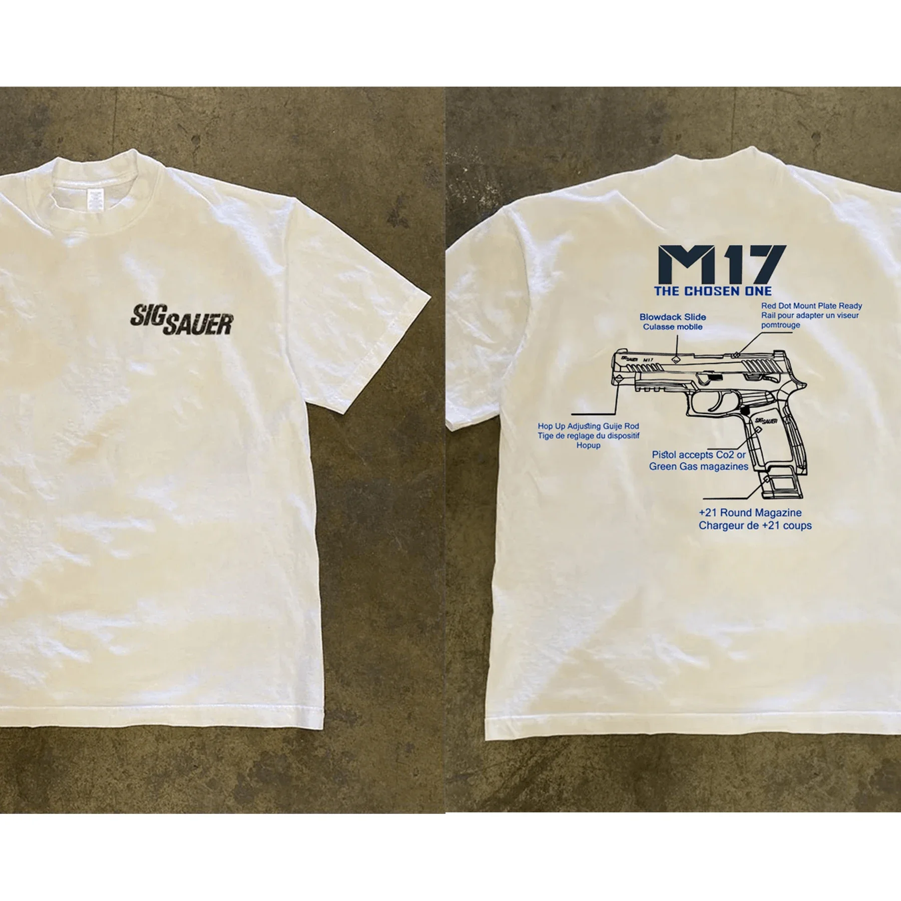 Men's Graphic in Sigsauer M17 T-Shirt 100% Cotton Sweat Wicking Breathable High Quality Casual Tee for Easy Movement