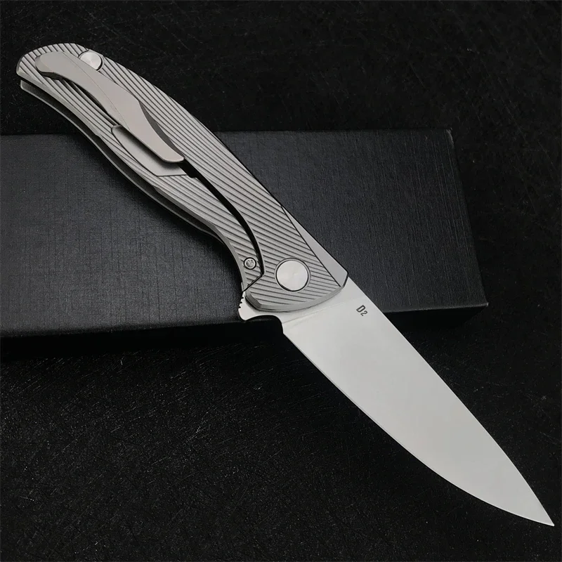 Hunting Tactics Ball Bearing TC4 Titanium Alloy Handle Rescue Tool Knife Convenient Survival Folding Knife