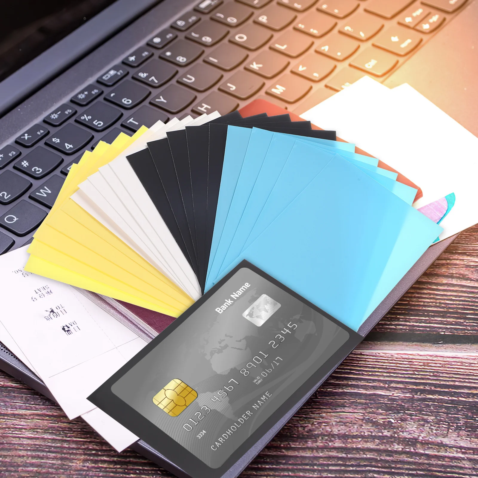 200 قطعة الأكمام الملونة لينة ماتي Cpp المواد مقاومة للخدش افتتاح سلس لبطاقات التداول حامل بطاقة الائتمان بطاقة #5