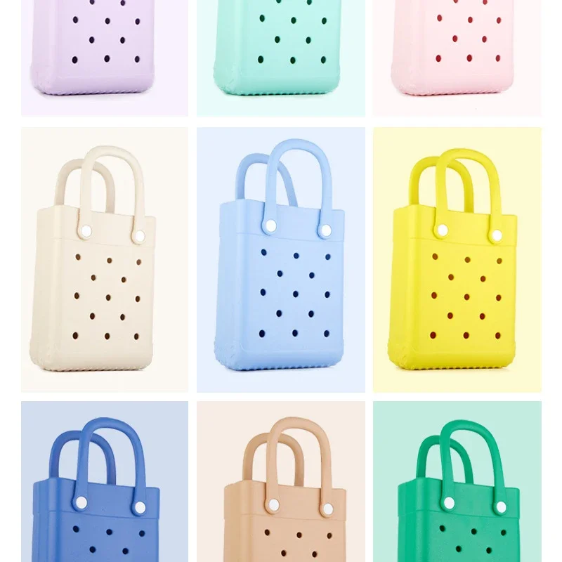 حقيبة يد صغيرة من مادة EVA، حقيبة يد صغيرة مقاومة للماء والرمل، حقيبة عصرية خفيفة الوزن للشاطئ وحمام السباحة وصالة الألعاب الرياضية والسفر وسهلة التنظيف