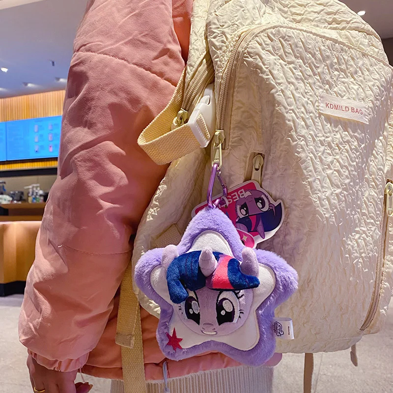 Uroczy breloczek pluszowy z motywem Little Pony z mini portmonetką, zawieszka do torby z postacią z kreskówki, idealny na prezent dla dziewcząt, kobiet i fanów.