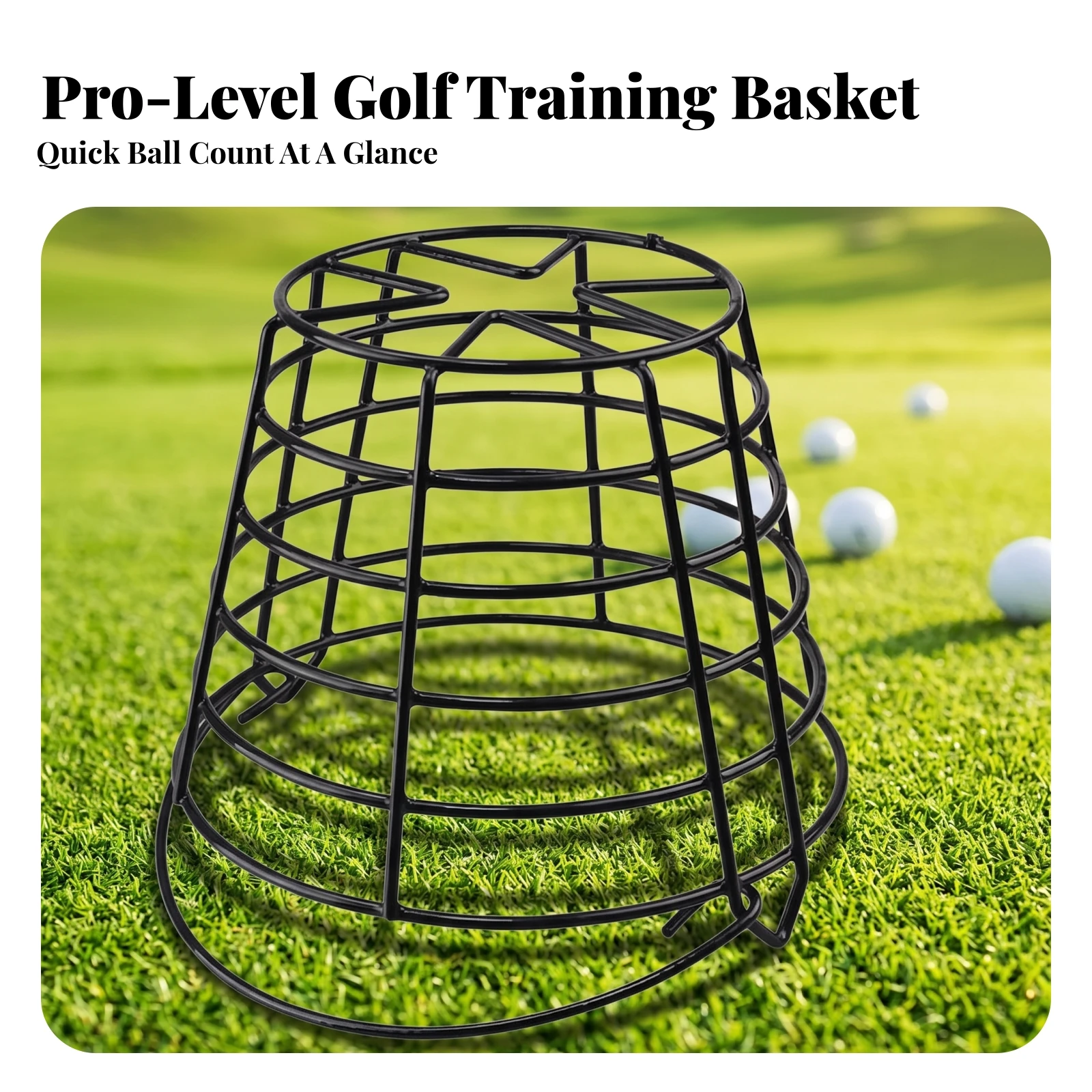 Golf Ball Basket Sturdy Golf Ball Holder Container Compact for Golfers, Driving Range