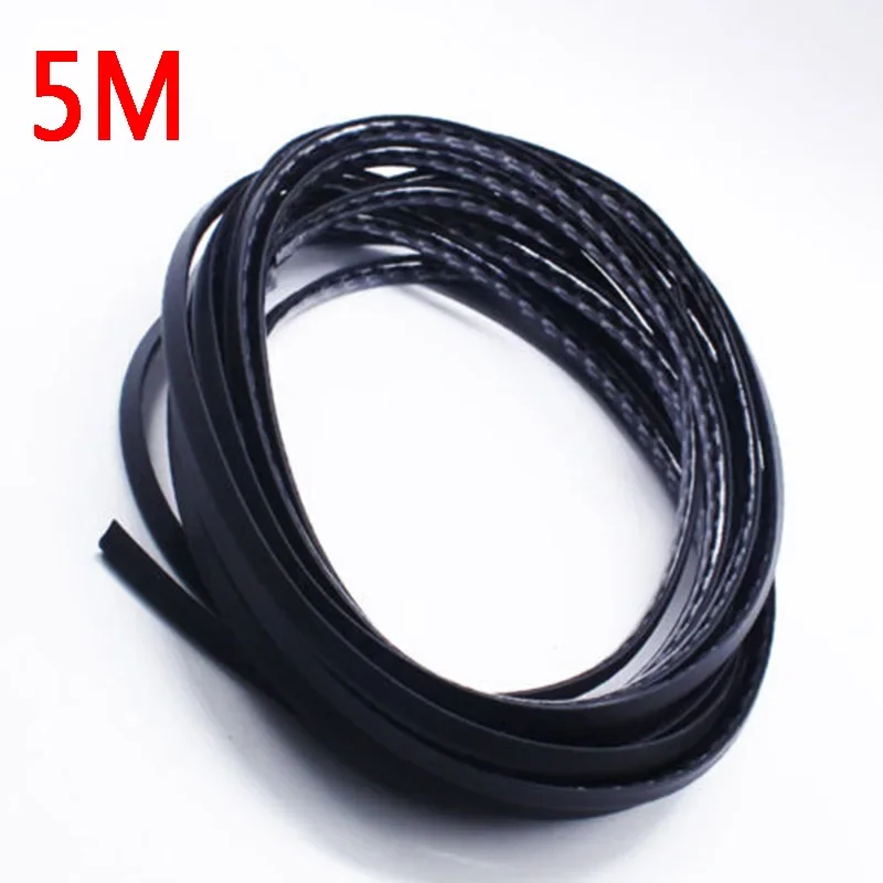 Black Seal Strip Accessory Car Guard Trim Carbon Fibe Protector No scratches 5m Door Edge U-Shape Fine High Quality