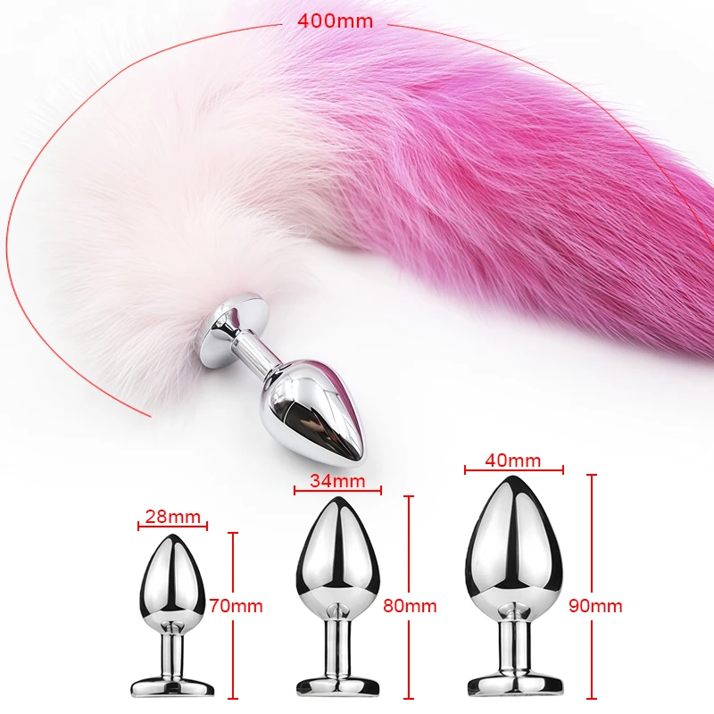 Bondage Colorful Gradient Fox Tail In Ass Anal Plug Bdsm Erotic Toys In Couple Adult Game RolePlay Stage Prop Sex Toys For Women 6