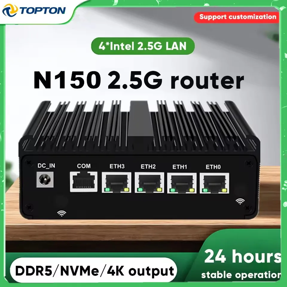 Мини-ПК Intel N150 с брандмауэром без вентилятора, обновленная версия Intel Celeron J6412 6305 J5005 4x2,5G, твердый мини-компьютер pfSense OPNsense Мини-ПК Intel N150 с брандмауэром без вентилятора, обновленная версия Intel Celeron J6412 6305 J5005 4x2,5G, твердый мини-компьютер pfSense OPNsense