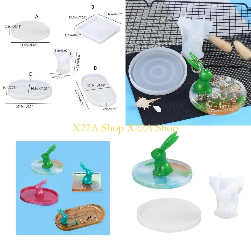 

Unique Rabbit Storage Tray Mold Resin Casting Mold DIY Ashtray Home Decoration Supplies