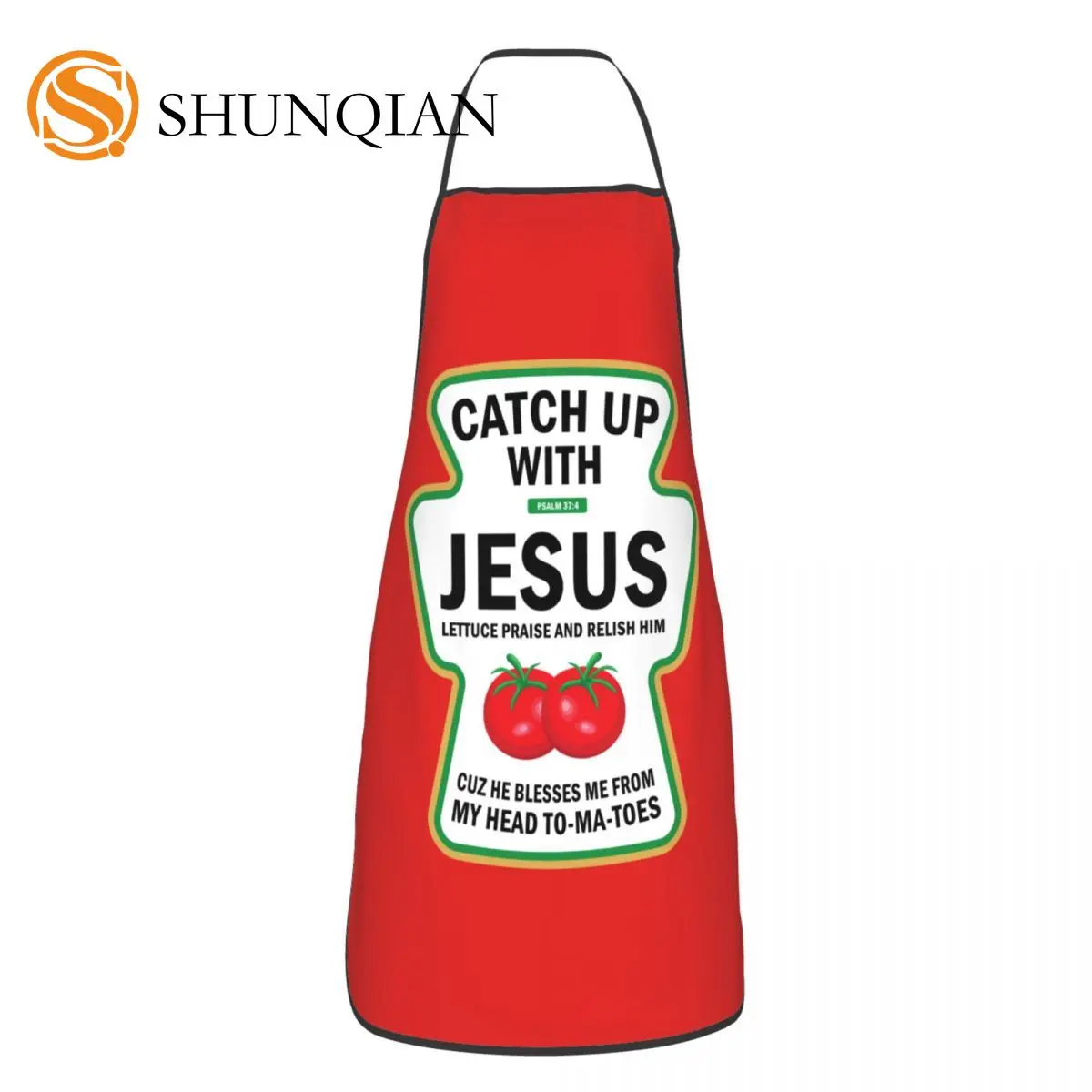 Funny Christian Ketchup Pun Food Meme Apron Adult Women Men Chef Tablier Cuisine for Cooking Kitchen Catch Up With Jesus