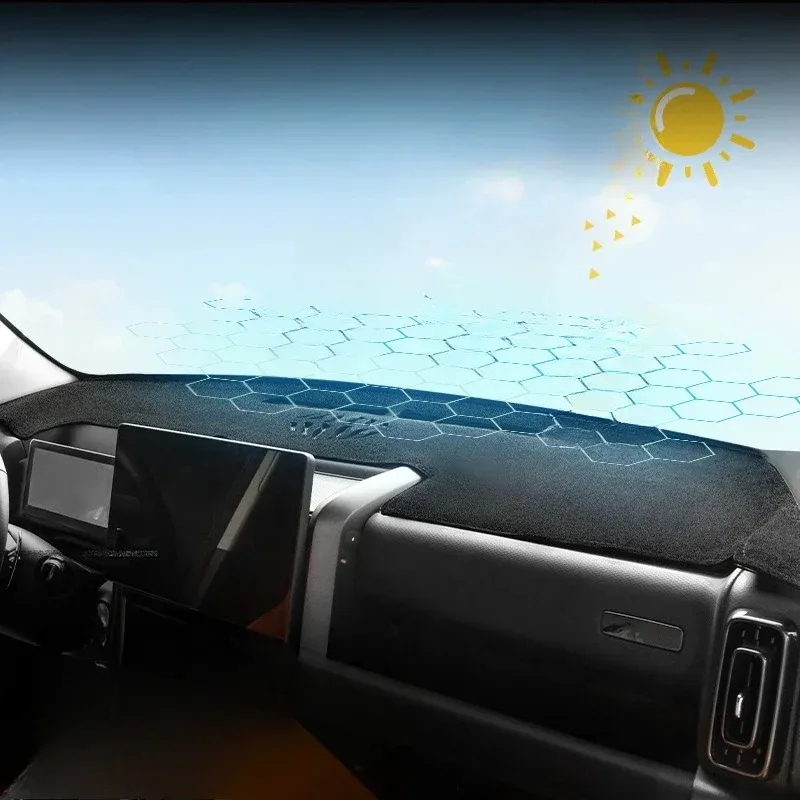 For Haval H9 2024-2026 Polyester Black Car Decoration Dashboard Light-proof Pad Center Console Sun Pad Interior Car Accessories