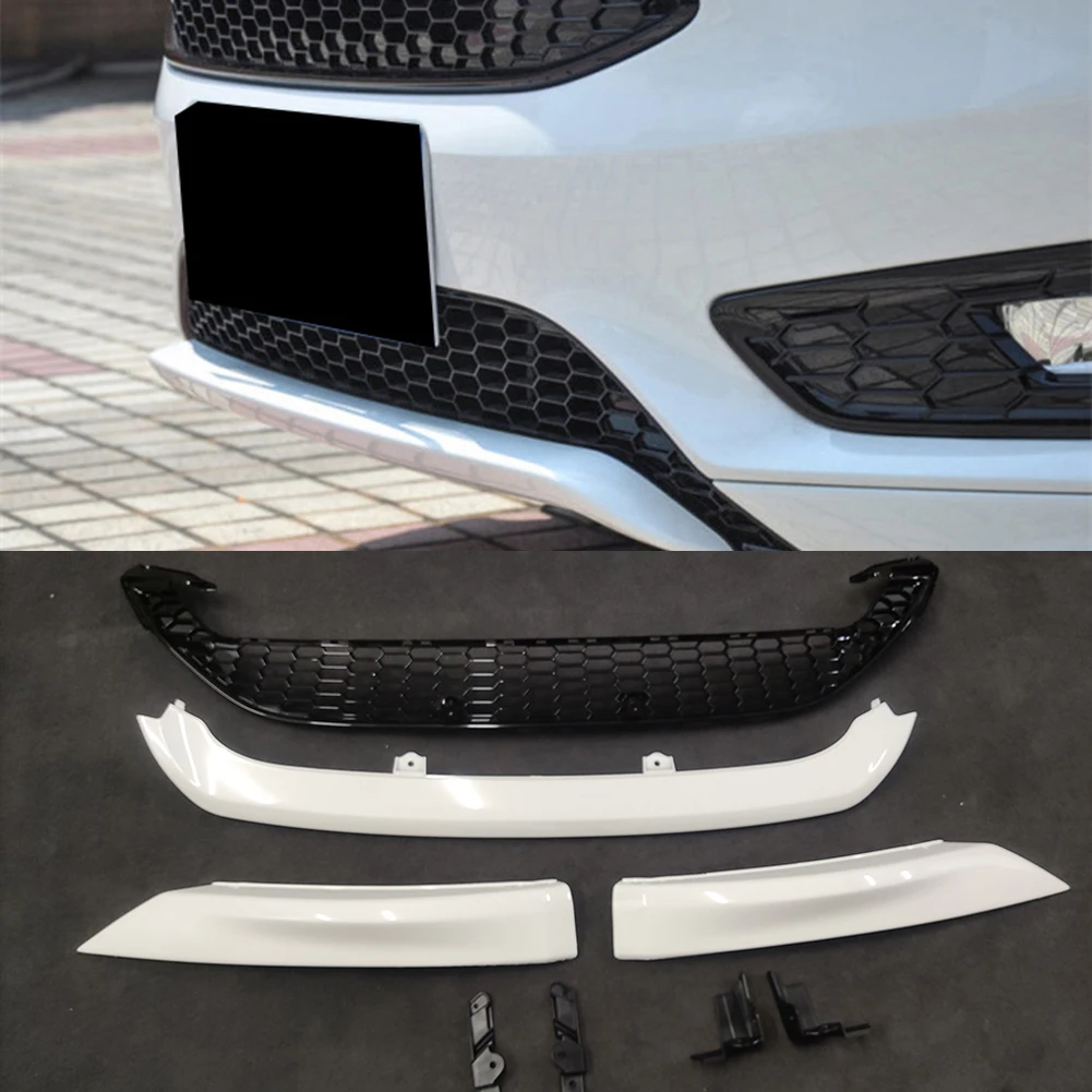

Front Bumper Lip Body Kit Spoiler Wing White/Orange/Glossy Black For Ford Focus 2015 2016 2017 2018