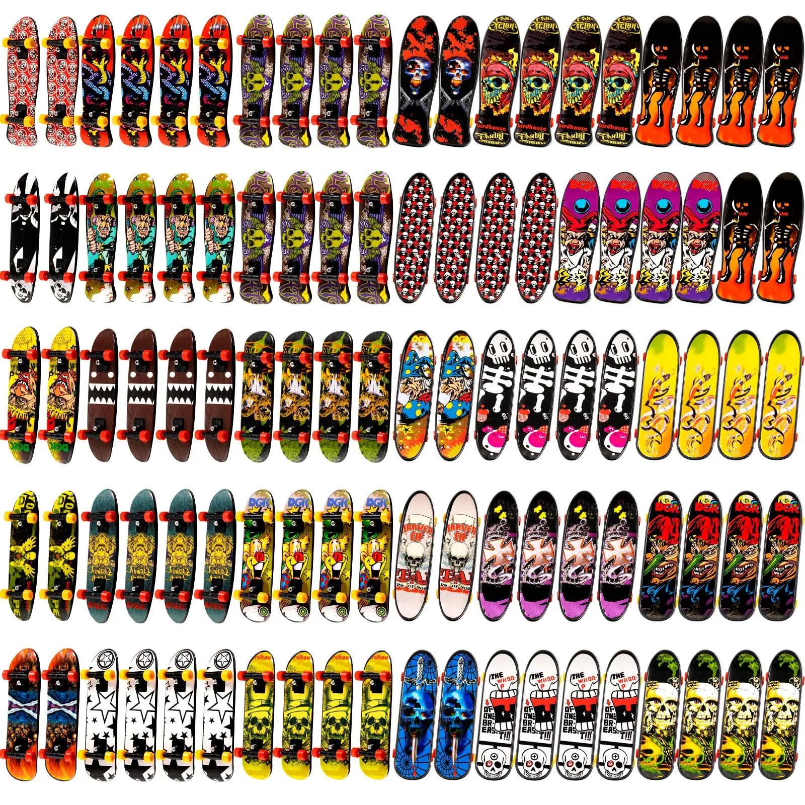 Fingerboard Finger Mini Skateboard Toy Finger Board Set with Double Sided Pattern Novelty Finger Toy Birthday Party Gift for kid