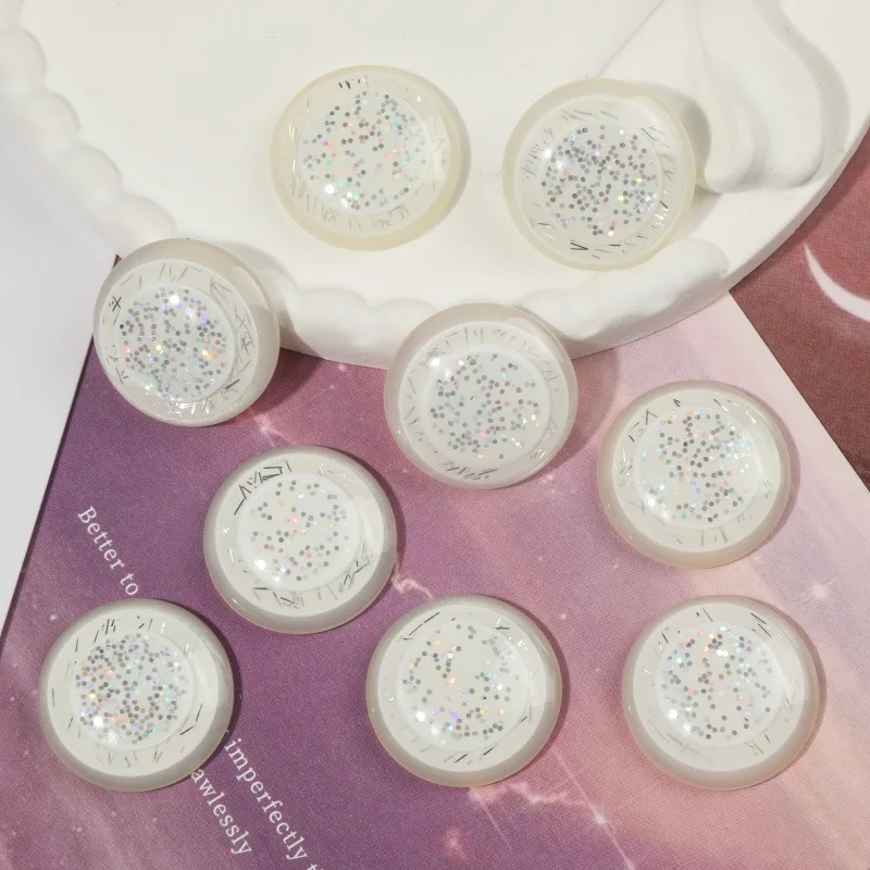 Powder Shiny Dome Button Resin Cabochon 10pcs Round Flatback for DIY Decoration Accessories Wholesale Ornament Bulk Supplier