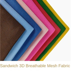 Sandwich 3D Mesh Fabric By The Meter for Shoes Cushion Decorative Diy Sewing Fluffy Plain Black White Soft Thick Cloth Encrypted