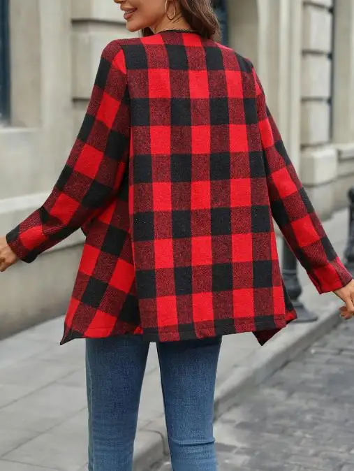 

Autumn and Winter 2025 Women's Commuting Style Printed Long Sleeved Cardigan Jacket, Casual Loose Fit Mushroom Design Jacket
