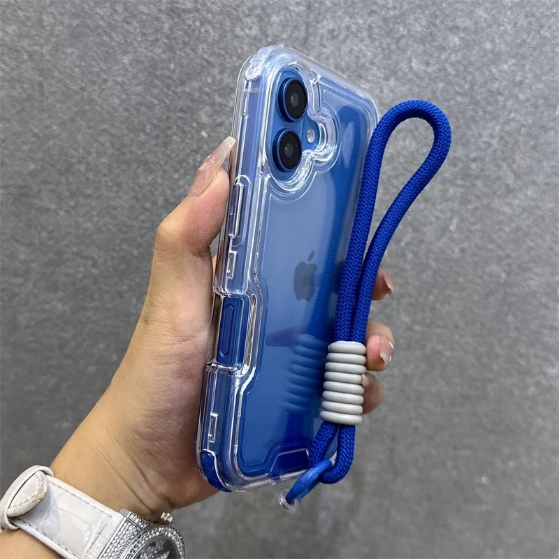 Чехол «Три в одном» с градиентом, подходит для iPhone 11, 12, 13, 14, 15, 16 Pro Max, чехол для телефона Plus с подвесной веревкой, защитный чехол от падения Чехол «Три в одном» с градиентом, подходит для iPhone 11, 12, 13, 14, 15, 16 Pro Max, чехол для телефона Plus с подвесной веревкой, защитный чехол от падения