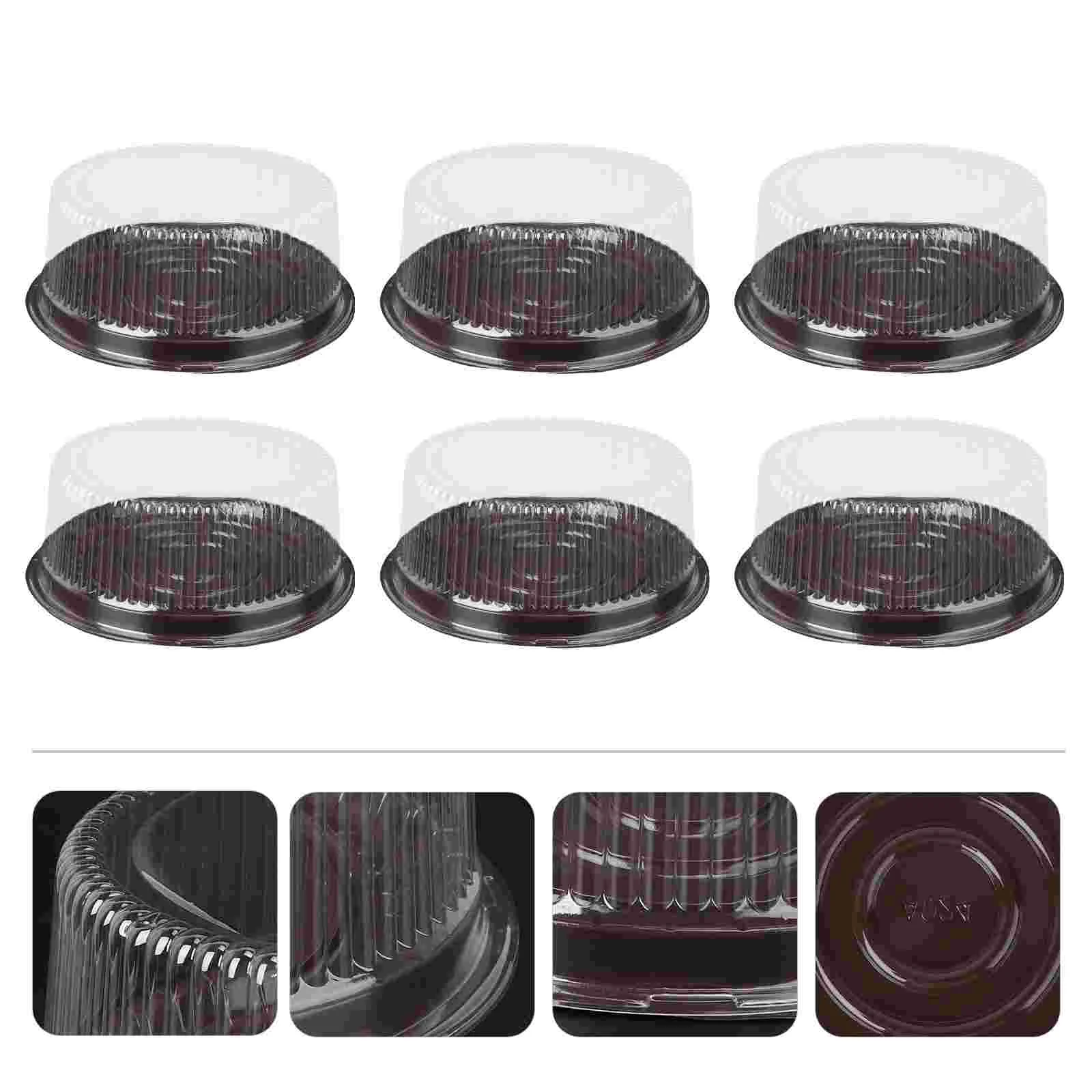 

10 Pcs Cake Box Transparent Plastic Baking Dish Domed Lid Securely Resealable Single Cupcake Boxes Suitable Cakes Sushi Biscuits