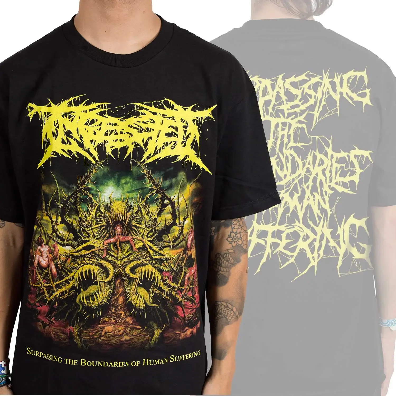 Ingested Denigration Band T-Shirt aus 100 % Baumwolle mit Grafikdruck für Herren und Damen, Sommer-Streetwear-Top – Detail 2