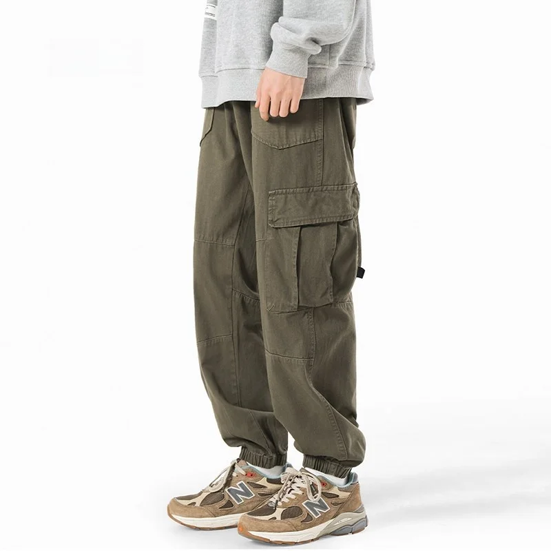 

HIGUY Men's Casual Workwear Pants Summer American Style Spring Autumn Loose Straight Leg Trendy Brand Cuffed Leisure Match Al...
